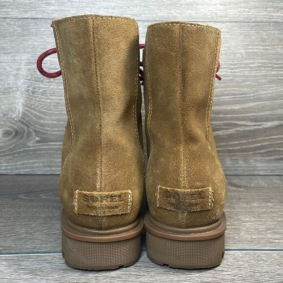 Sorel Phoenix Short Lace Waterproof Tan Suede Women’s Sz 6.5 Shearling Boots - Picture 4 of 11